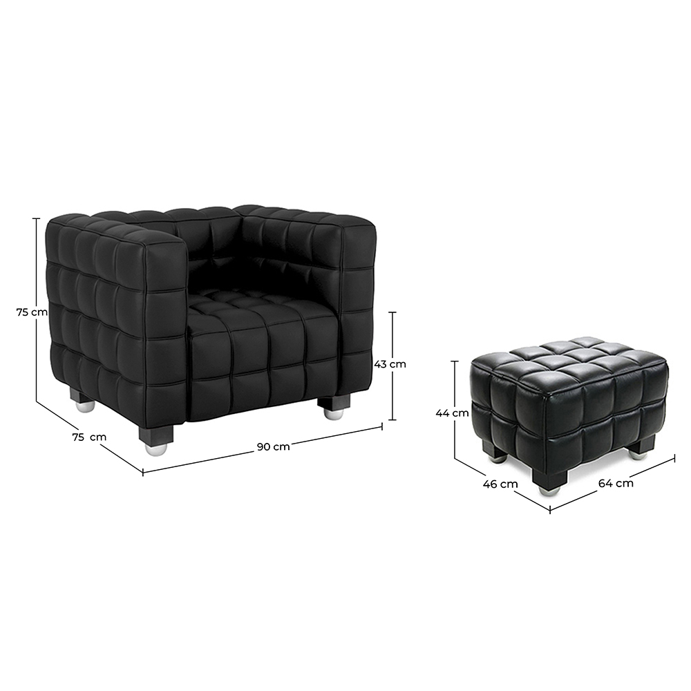 Fauteuil avec Repose-Pieds - Revêtement en Cuir Rembourré - Nubus image 10