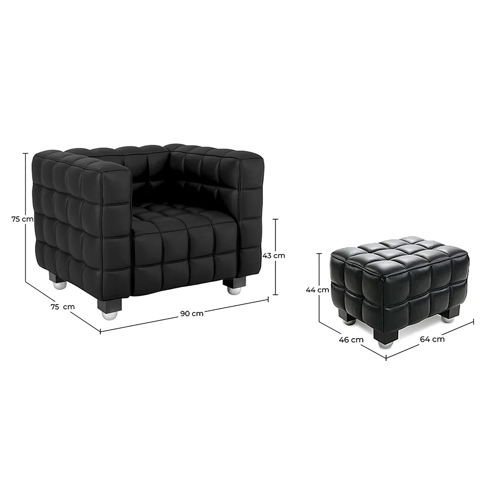 Fauteuil avec Repose-Pieds - Revêtement en Cuir Rembourré - Nubus image 10