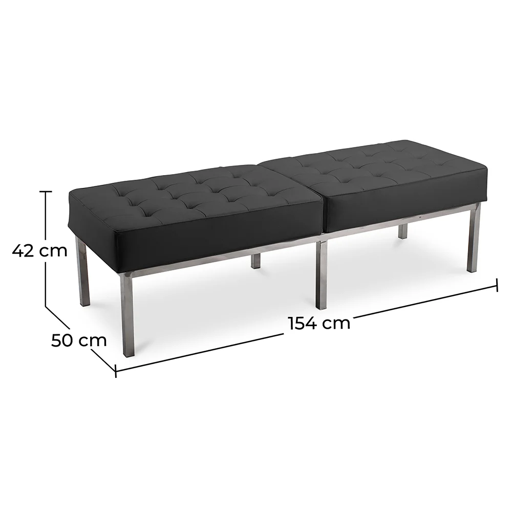 Banc rembourré en cuir - 3 places - Kannes image 10