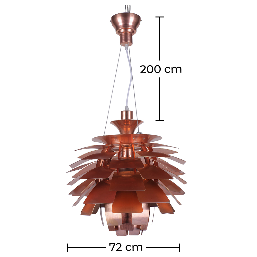 Lustre de plafond - Lampe à suspension en bronze avec design Artichaut - Grand - Atrich image 10