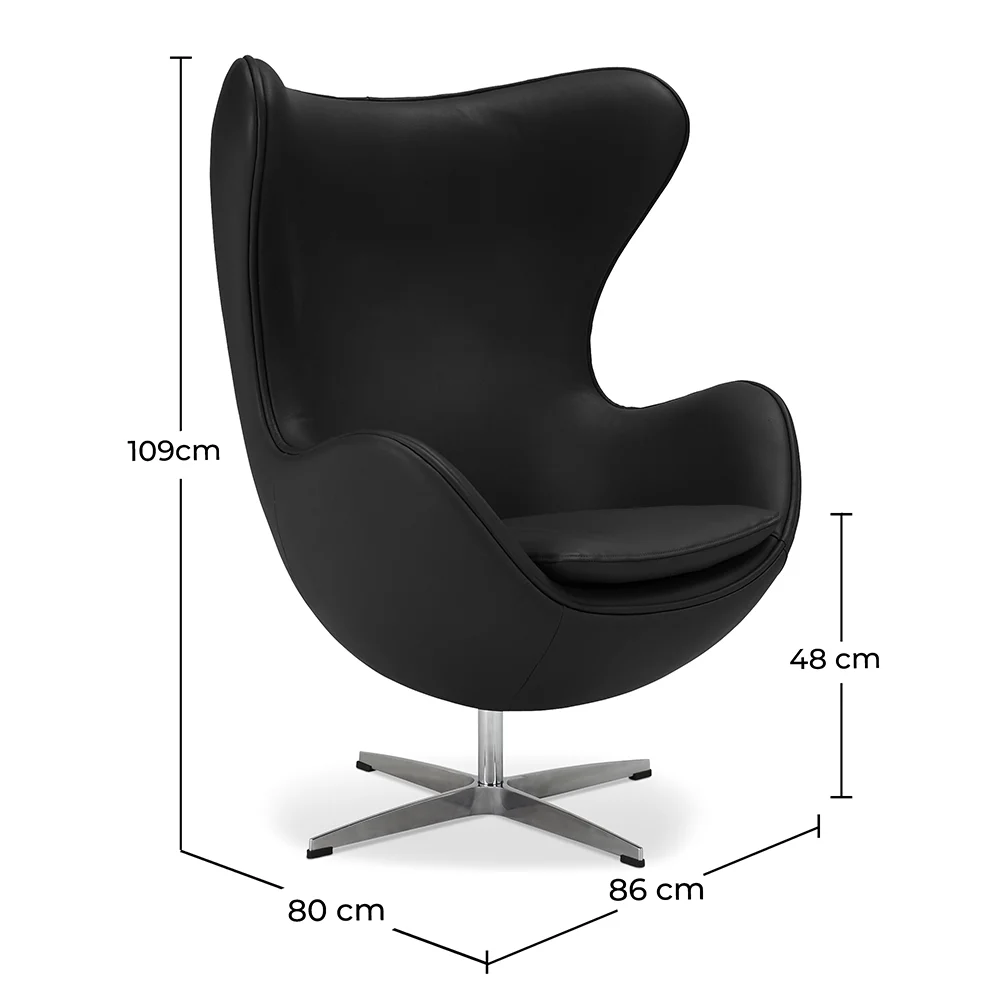 Fauteuil avec Accoudoirs - Revêtu de Similicuir - Design Oeuf - Brave image 10