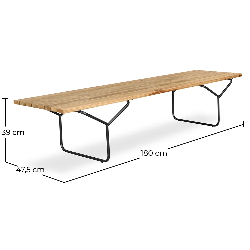 Banc en Bois Style Nordique (180cm) - Yean image 10