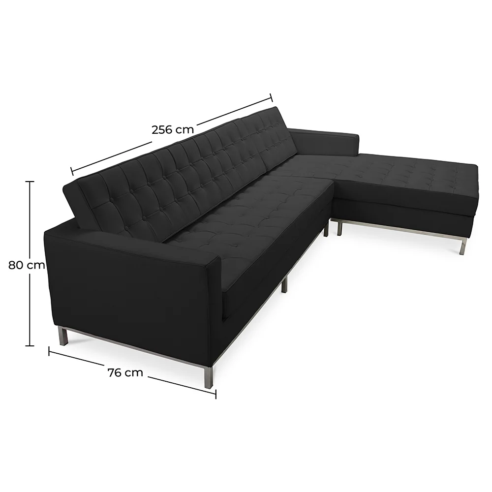 Chaise Longue Design - Revêtement en Cuir - Droite - Sama image 10
