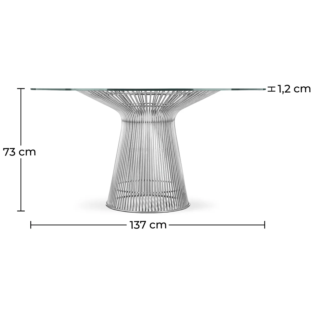 Table à manger ronde - Verre et Métal - Barrel image 10
