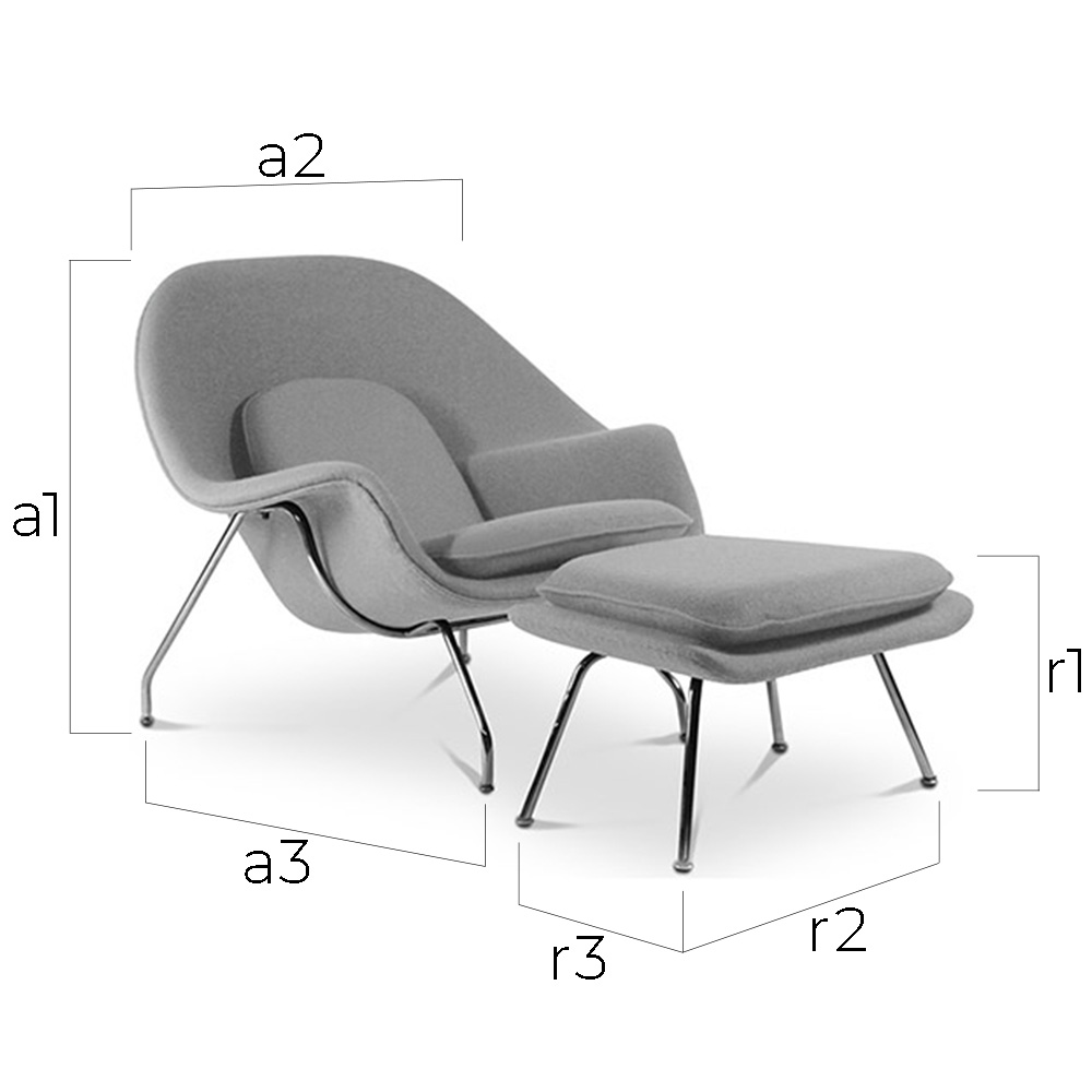 Fauteuil Design avec Repose-Pieds - Revêtement en Tissu - Womb image 10