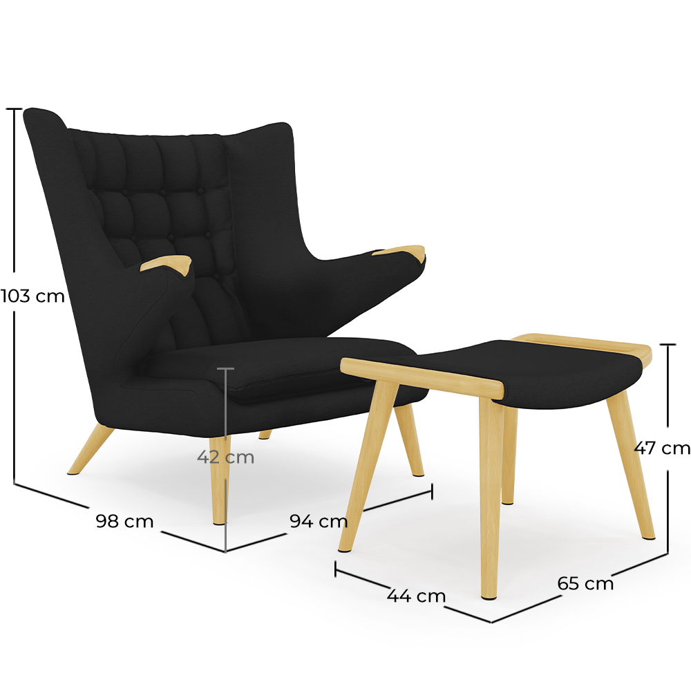 Fauteuil avec Repose-Pieds - Revêtement - Grizzly image 10