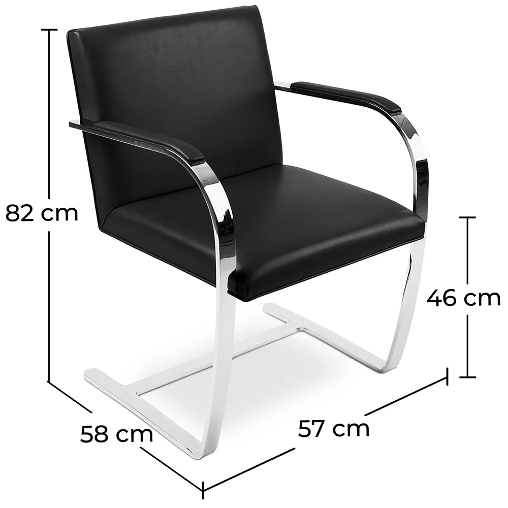 Chaise de bureau avec accoudoirs - Chaise de bureau tapissée en simili cuir - Brama image 10