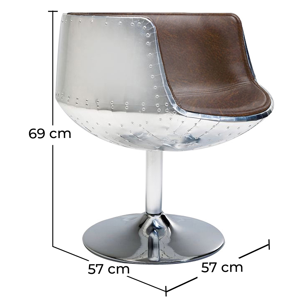 Chaise longue - Chaise design - Similicuir et métal - Cognac image 10