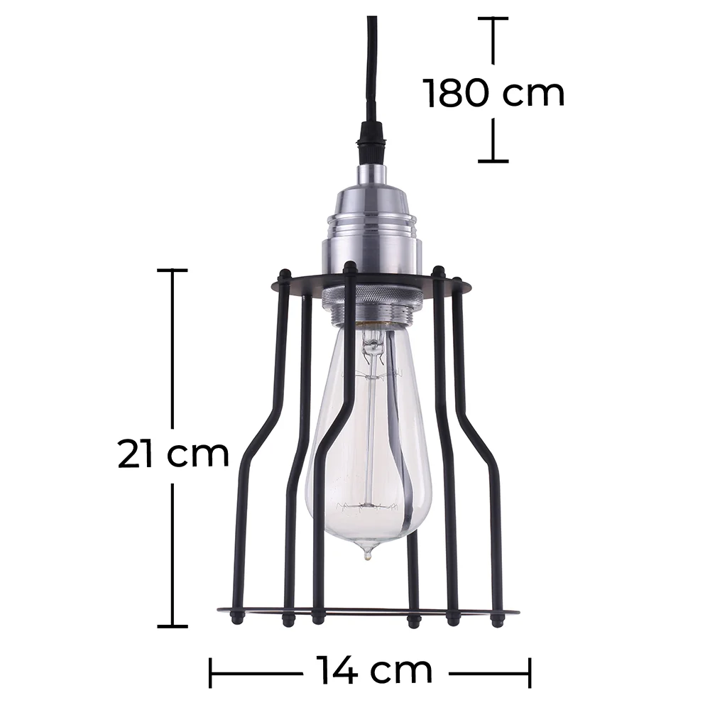 Lampe de plafond rétro - Lampe suspendue de style cage - Jail image 10
