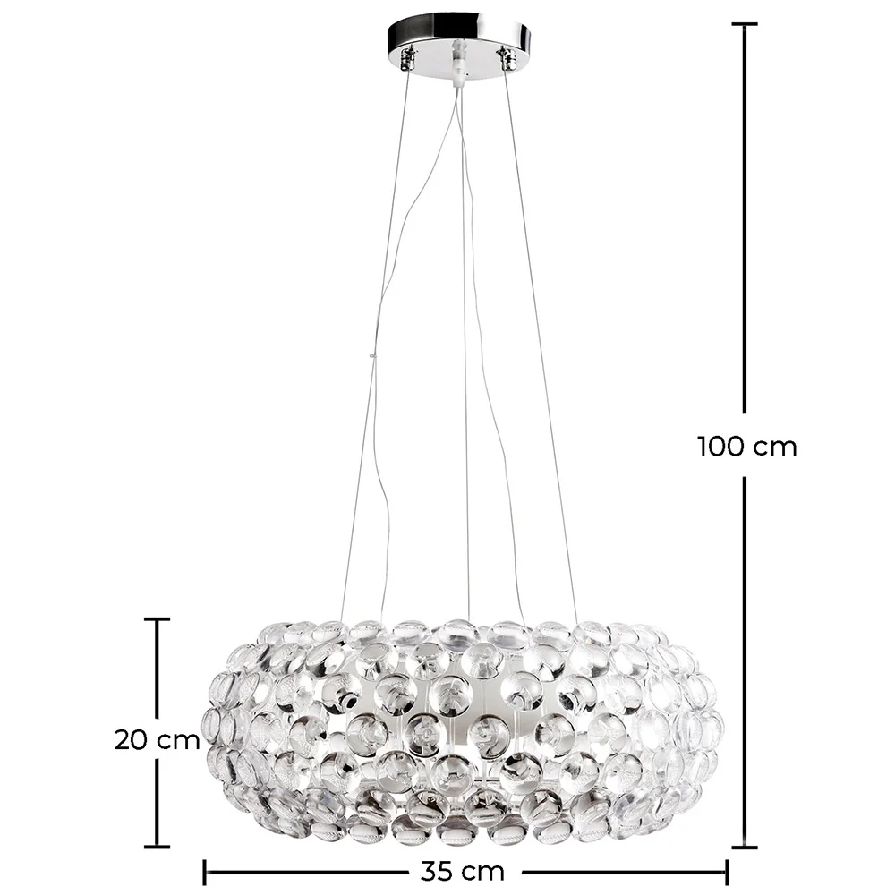 Lampe de plafond - Suspension en boules de verre cristal - 35cm - Savoni image 10