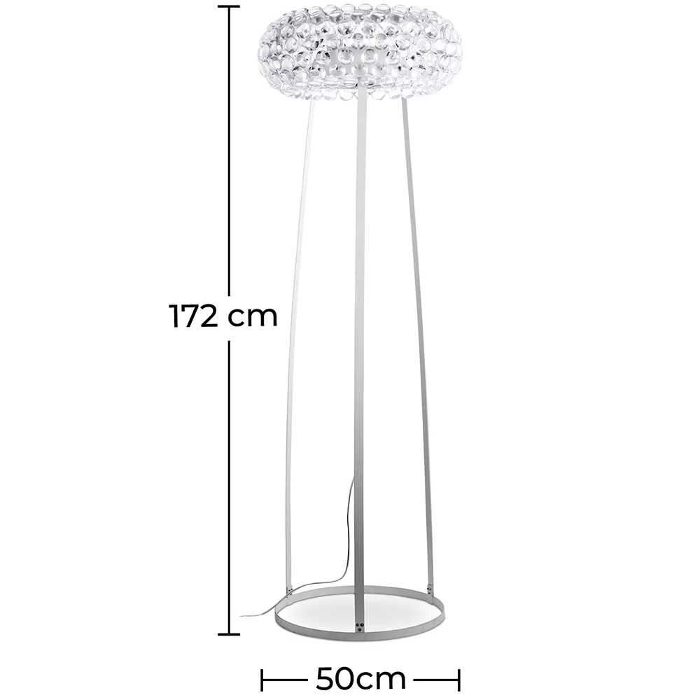 Lampadaire - Grande Lampe de Salon avec Boutons en Cristal - Savoni image 10