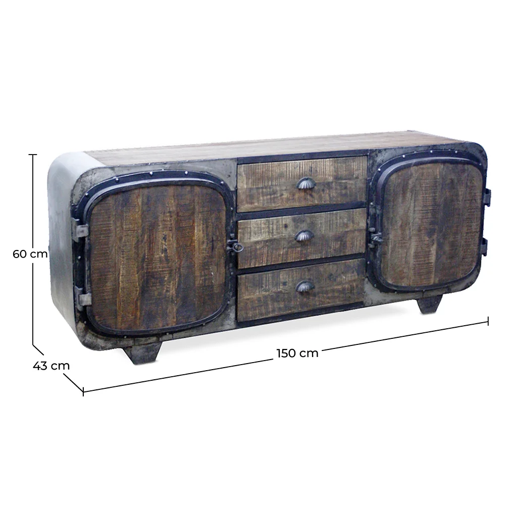 Meuble TV en Bois - Design Industriel Rétro - Shell image 10