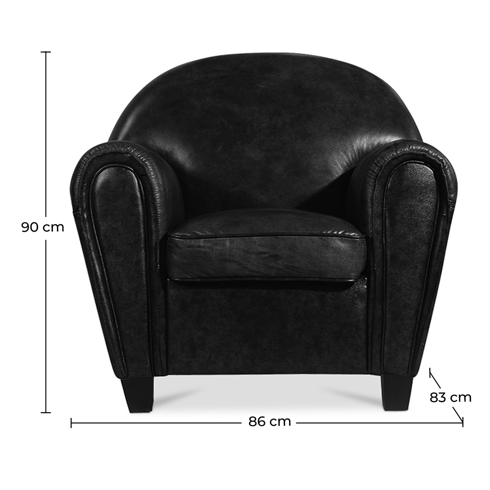 Fauteuil avec accoudoirs - Revêtu de cuir - Club image 10