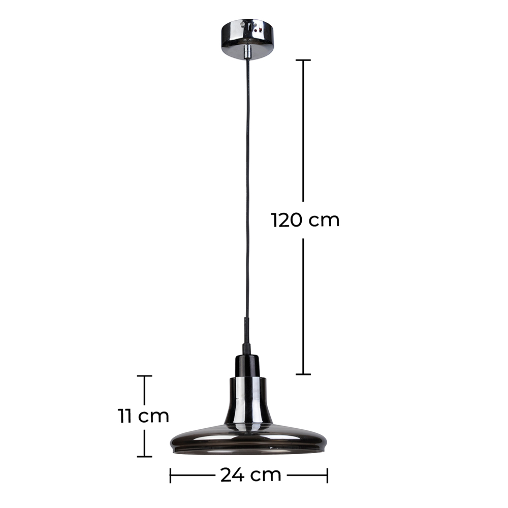 Lampe de plafond - Lampe suspendue en métal chromé - Blake image 10