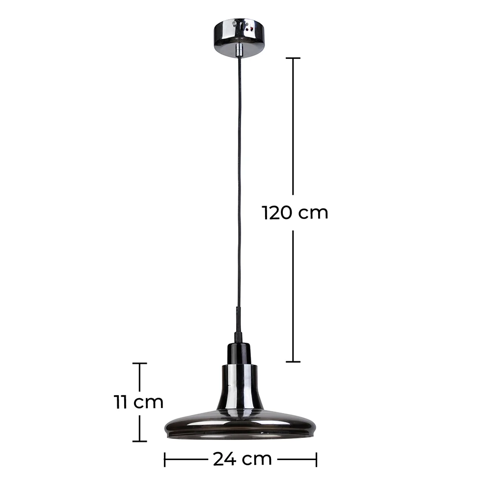 Lampe de plafond - Lampe suspendue en métal chromé - Blake image 10