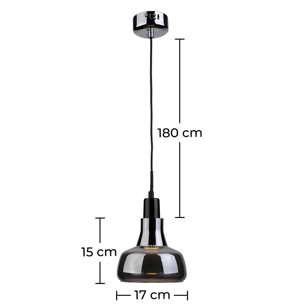 Lampe de Plafond - Lampe Suspendue - Métal Chromé - Moyenne - Blake image 10