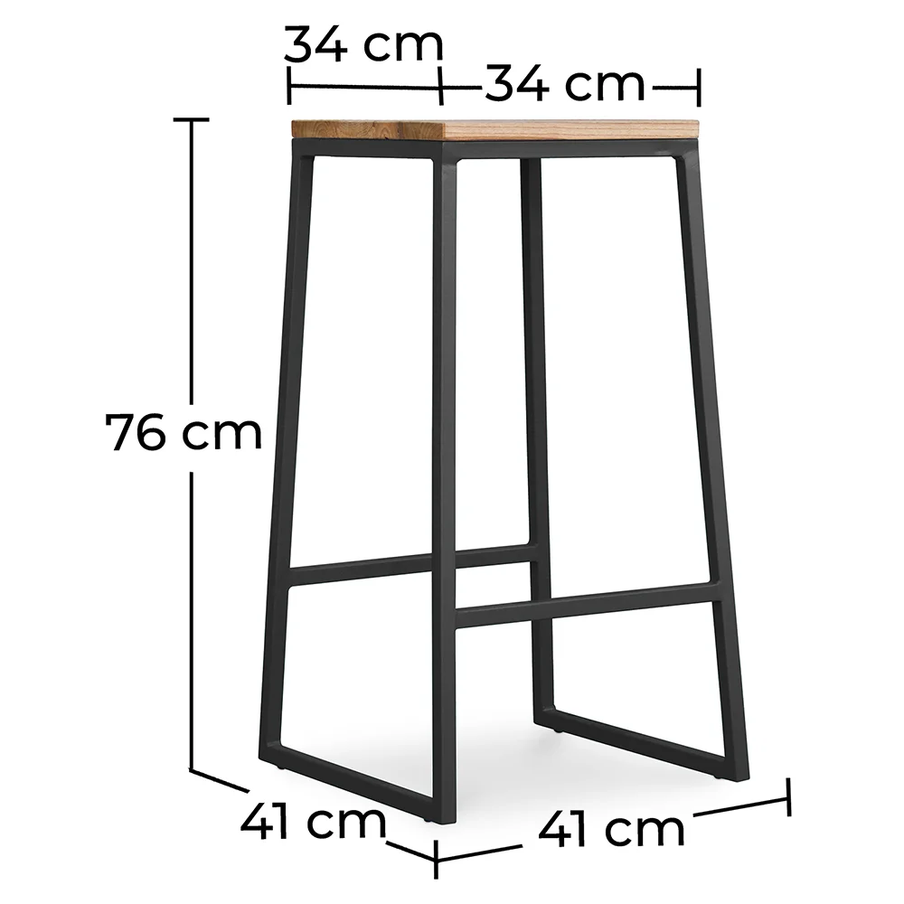 Tabouret design industriel - bois et métal - 76cm - Big Boy image 10
