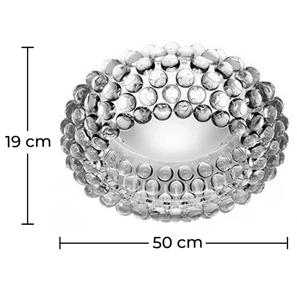 Lampe de plafond - Monture encastrée à boules de verre - 50cm - Savoni image 10