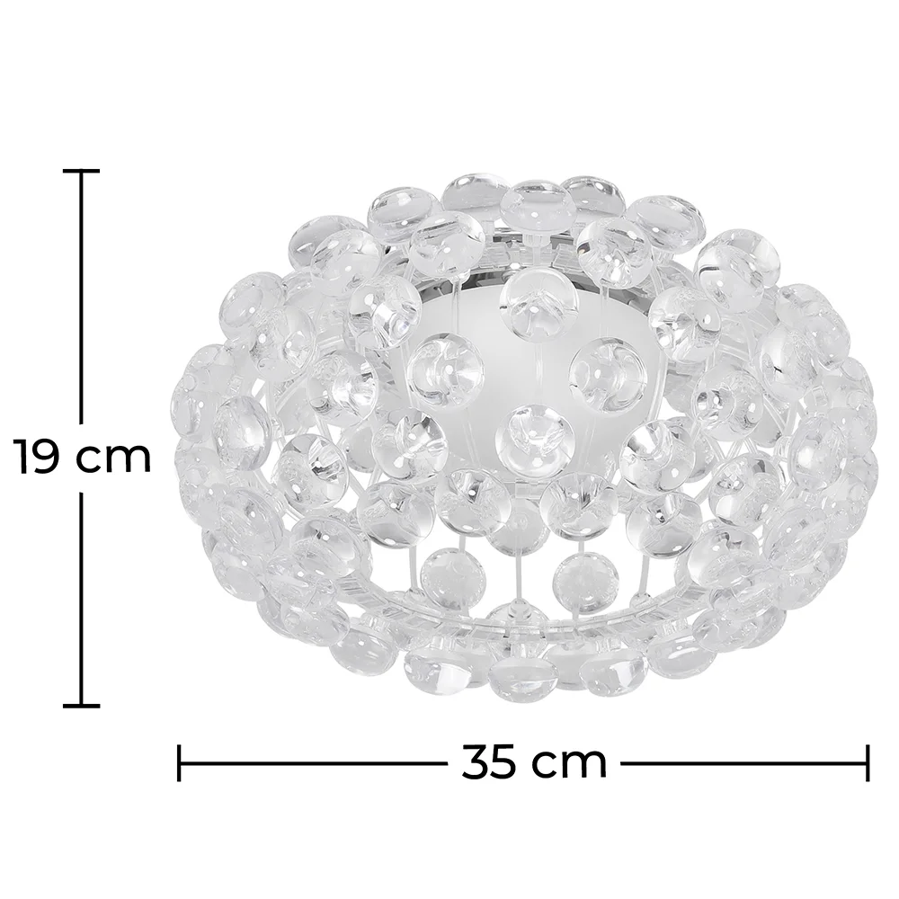 Lampe de plafond - Monture encastrée à boules de verre - 35cm - Savoni image 10