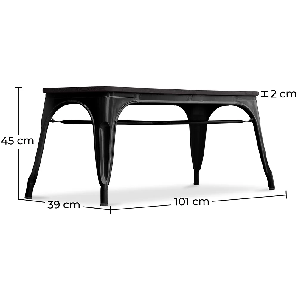 Banc Design Industriel - Bois et Métal - Stylix image 10