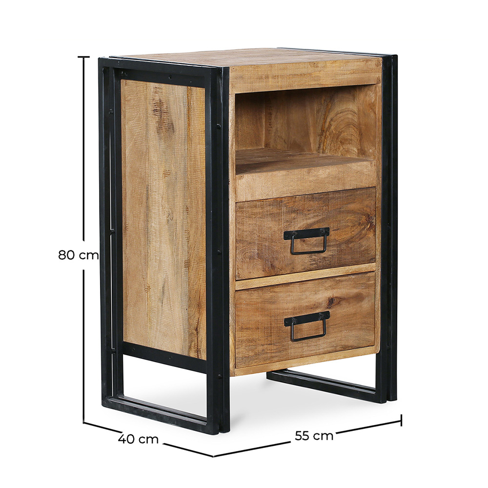 Table de nuit - Design industriel - Bois et métal - Onawa image 10
