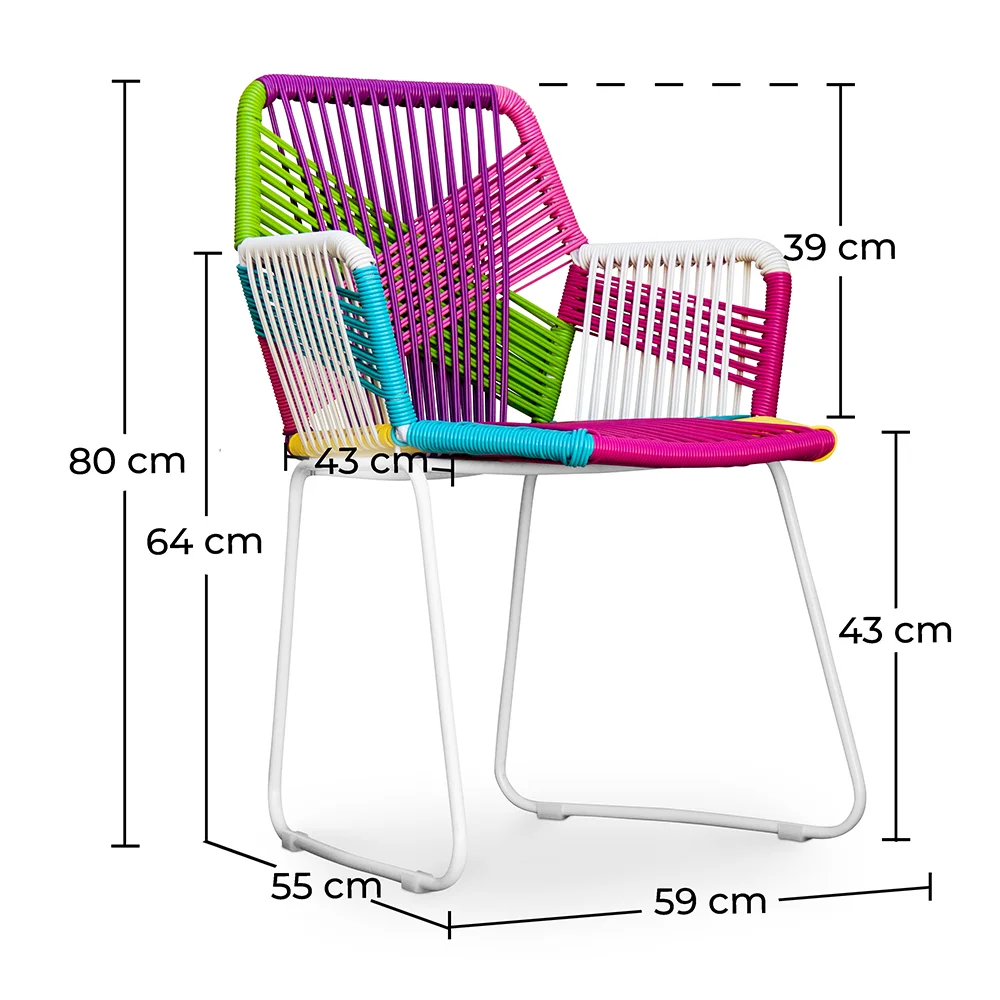 Chaise d'extérieur avec accoudoirs - Chaise de jardin - Multicolore - Frony image 10