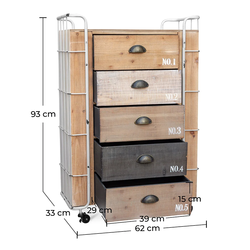 Commode en Bois - Design Industriel - Joy image 10