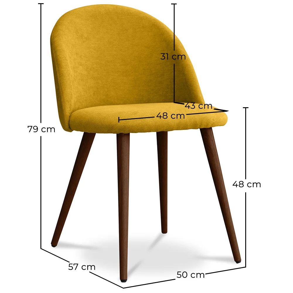 Chaise de salle à manger - Tapissée en tissu - Style scandinave - Evelyne image 10