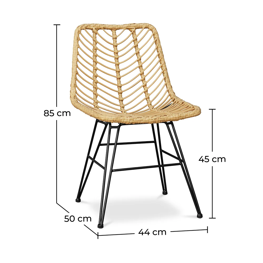 Chaise de salle à manger en rotin - Style Boho - Mia image 10