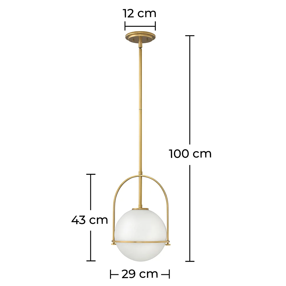 Lampe de plafond à boule en verre - Lampe suspendue dorée - Anette image 10