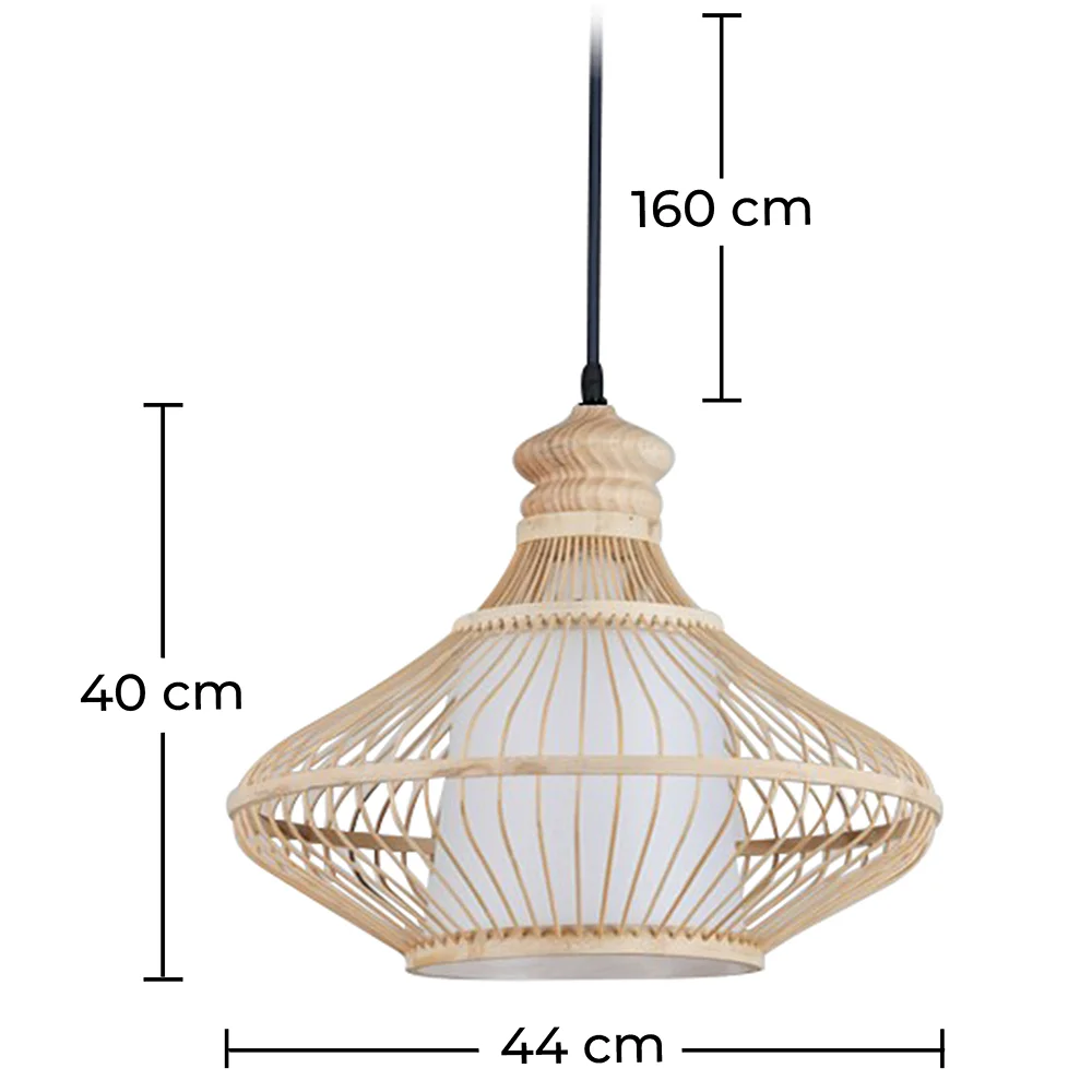 Lampe de plafond en bambou - Lampe suspendue stile Boho Bali - Amara image 10
