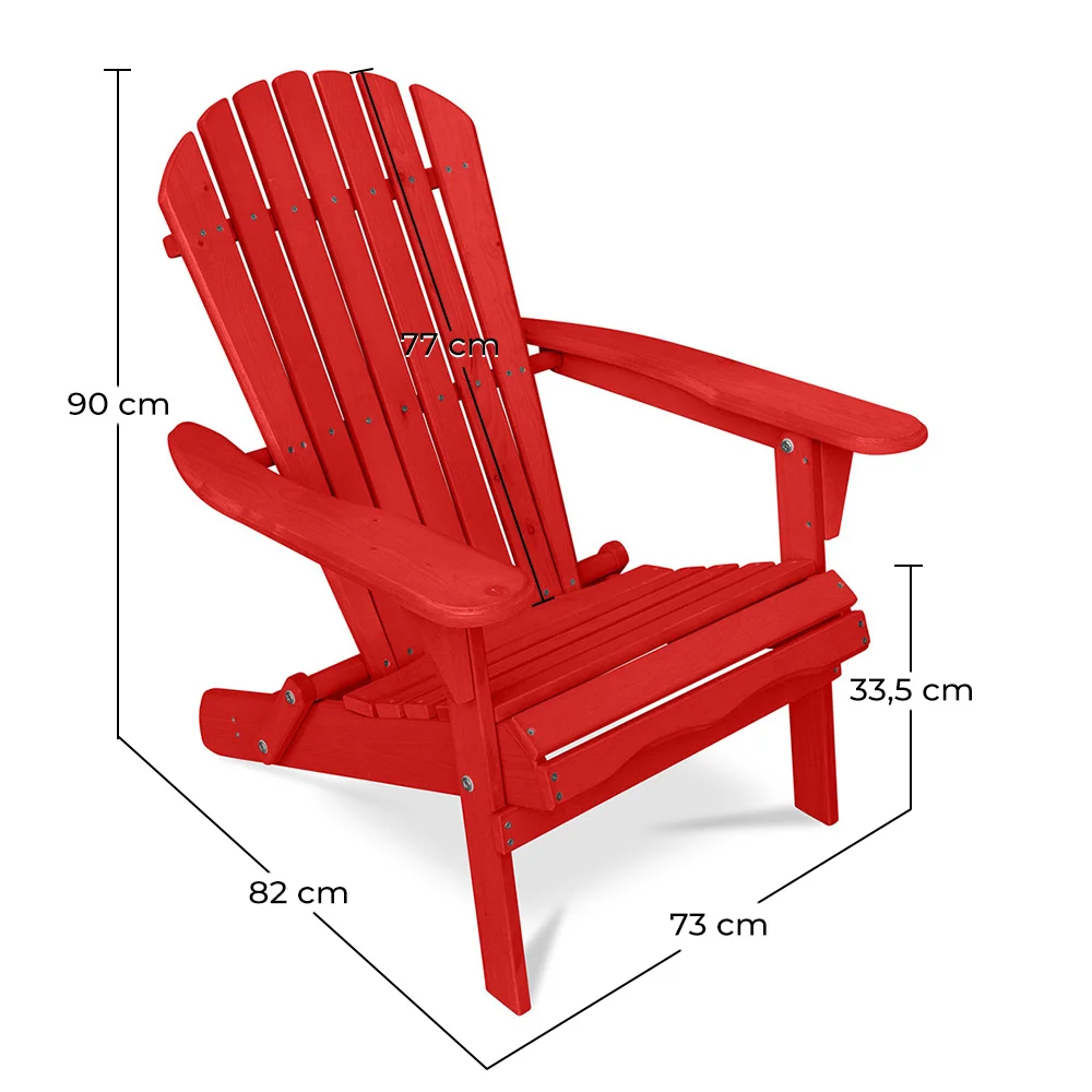 Chaise d'extérieur en bois avec accoudoirs - Chaise de jardin Adirondack - Adirondack image 10