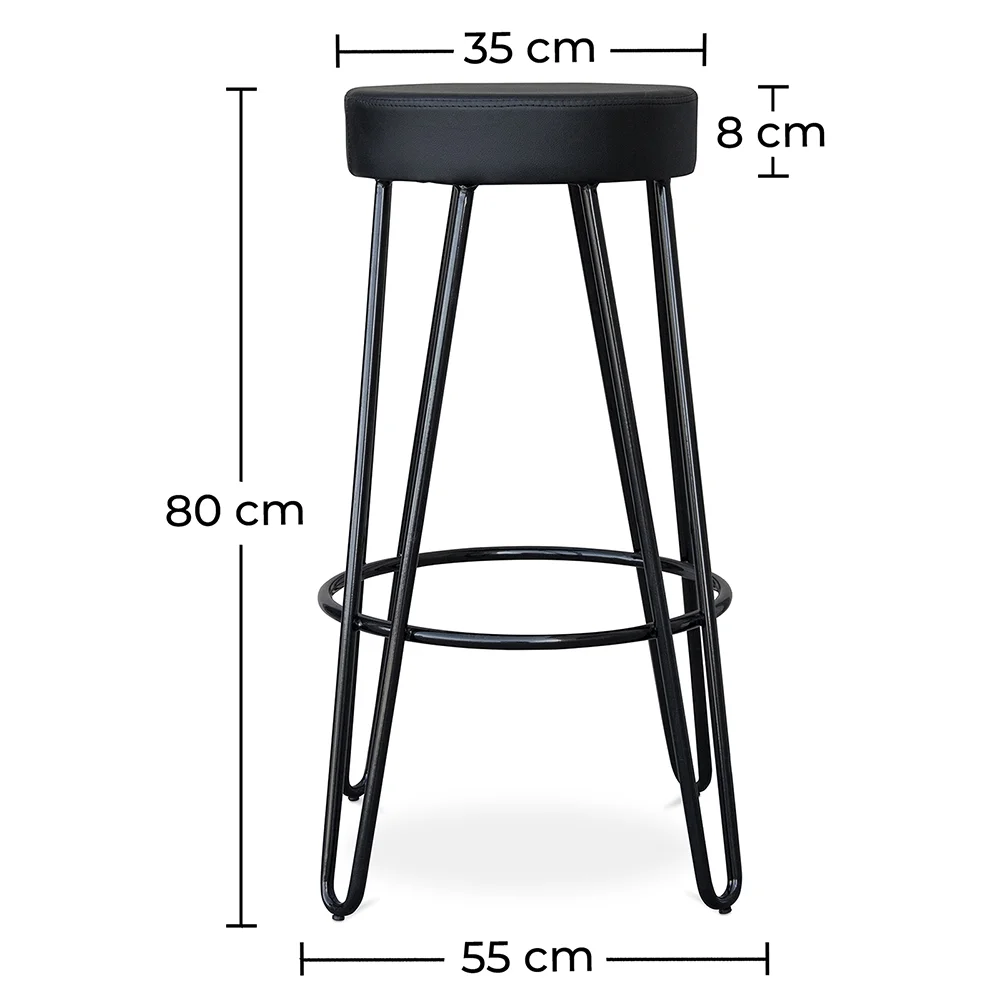 Tabouret Rond - Design Industriel - 80 cm - Elan image 10