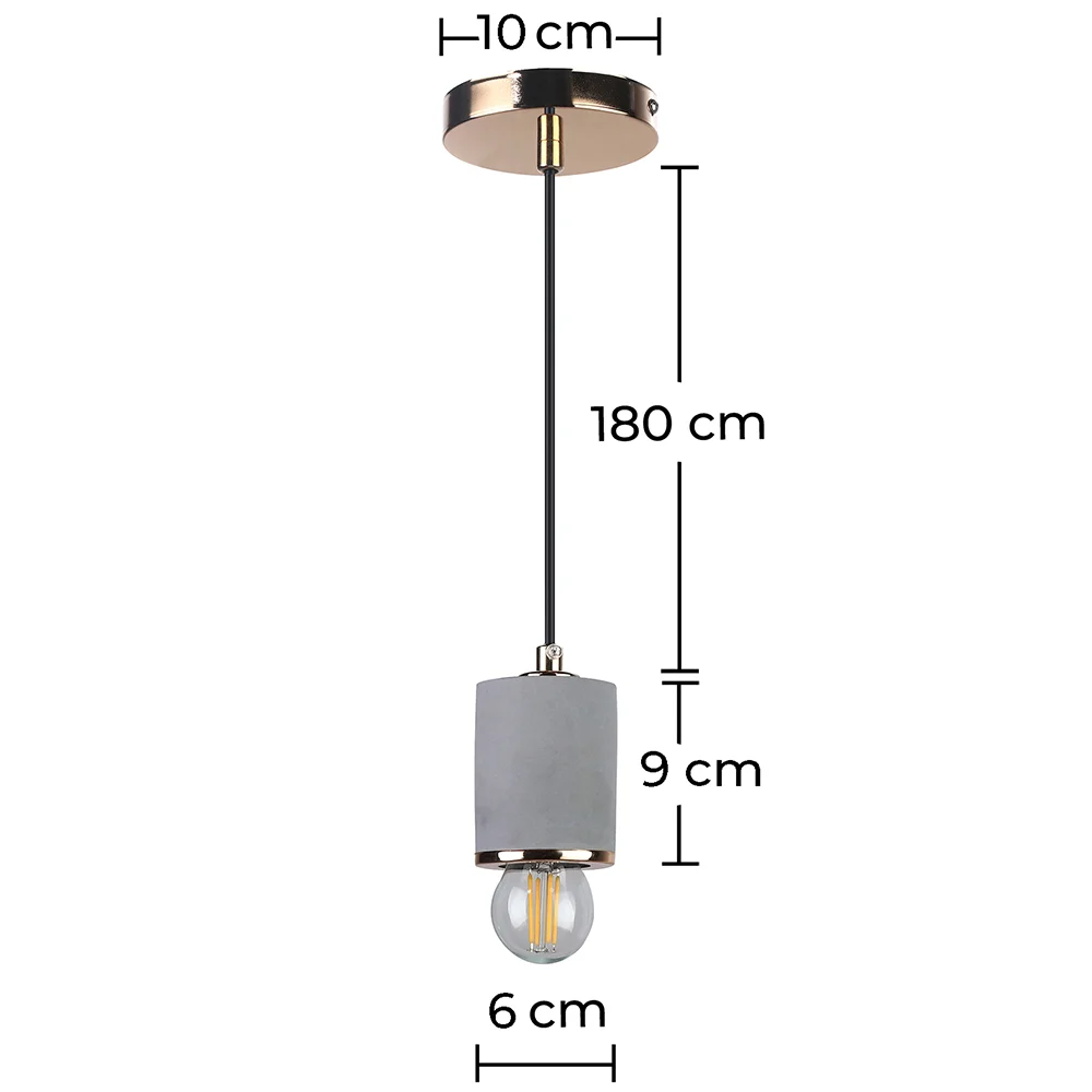 Lampe de plafond - Lampe suspendue - Métal et béton - Felippo image 10