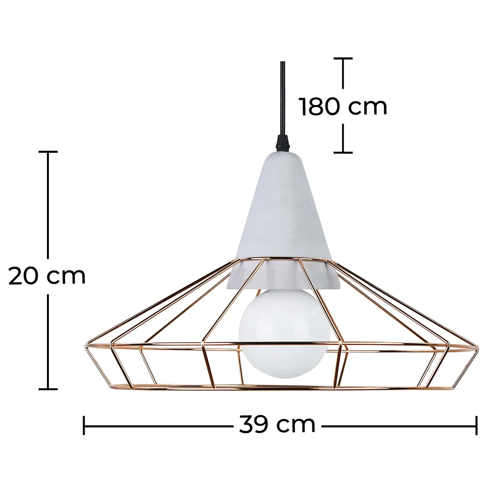 Lampe de plafond de style rétro - Lampe suspendue en métal et béton - Giotto image 10