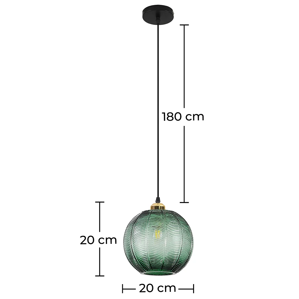 Lampe de plafond au design vintage - Suspension en forme de boule verte - Viola image 10