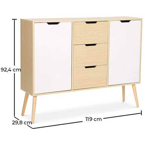 Buffet en Bois - Design Scandinave - 3 tiroirs - Roger image 10