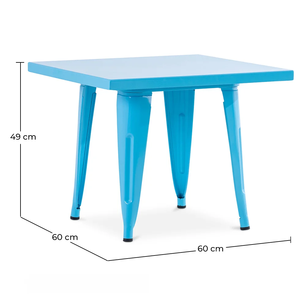 Table carrée pour enfants - Industrielle - Métal - 60cm - Stylix image 10