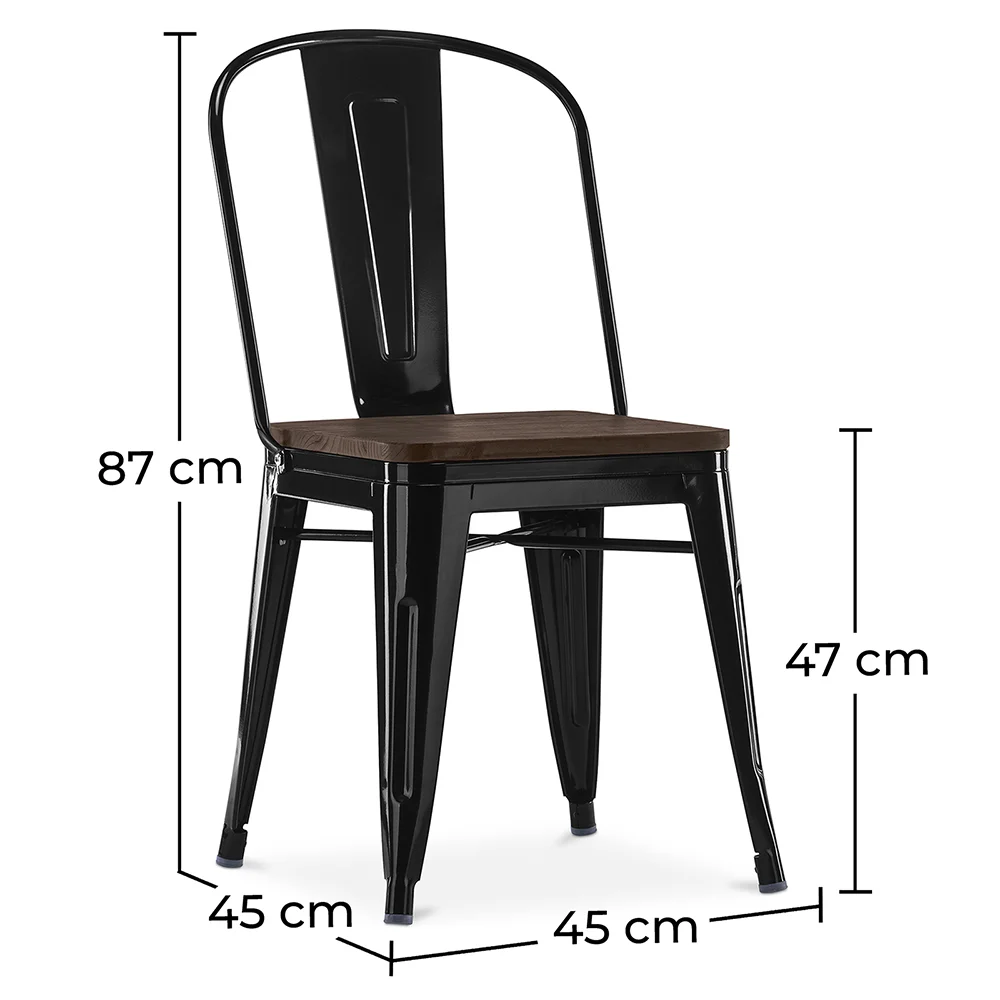 Chaise de salle à manger - Design Industriel - Bois et Acier - Stylix image 10