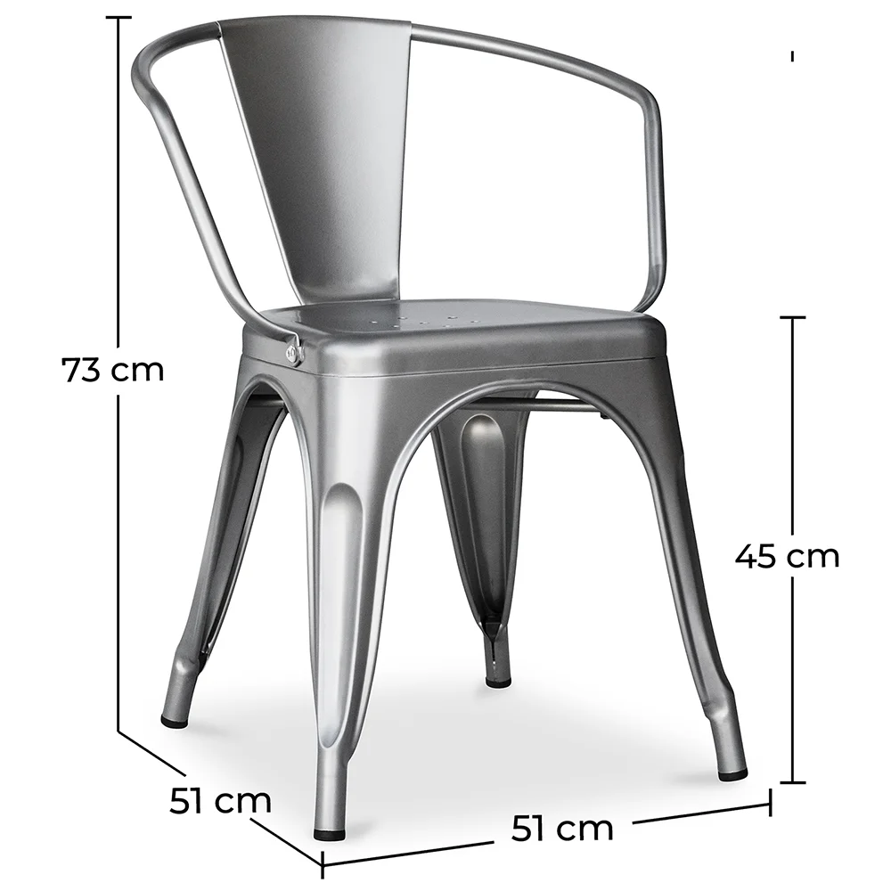 Chaise de salle à manger avec accoudoirs - Acier - Nouvelle édition - Stylix image 10