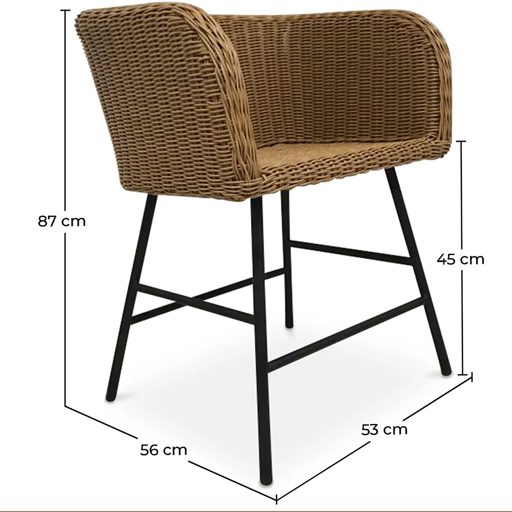 Chaise de salle à manger en rotin - Boho Bali Design - Ishita image 10