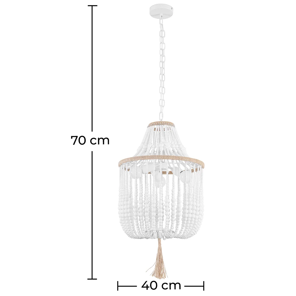 Lampe de plafond à boules en bois - Lampe suspendue de style boho Bali - Lawan image 10