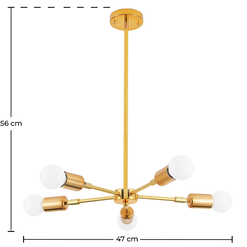 Lampe de plafond - Lampe suspendue design - 5 bras - Tristan image 10