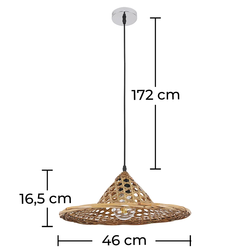 Lampe de plafond en bambou - Lampe suspendue de stile Boho Bali - Flora image 10