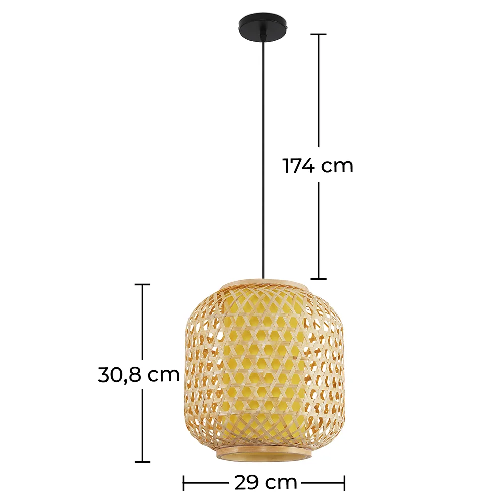 Lampe de plafond en bambou - Lampe suspendue de style Boho Bali - Ubon image 10