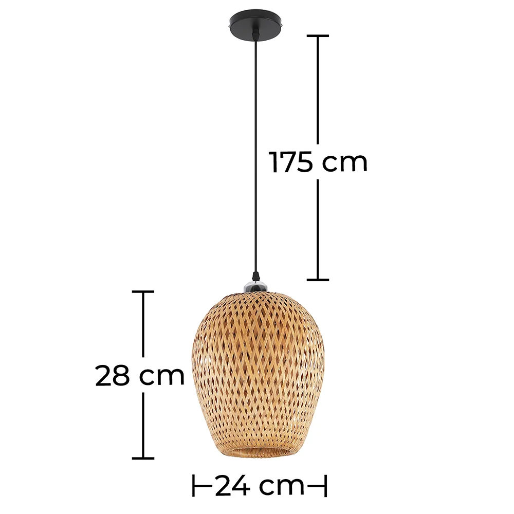 Lampe de plafond en bambou - Lampe suspendue au stile Boho Bali - Gina image 10