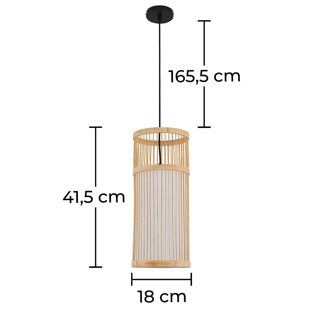 Lustre de plafond en bambou - Suspension de style Boho Bali - Lawan image 10