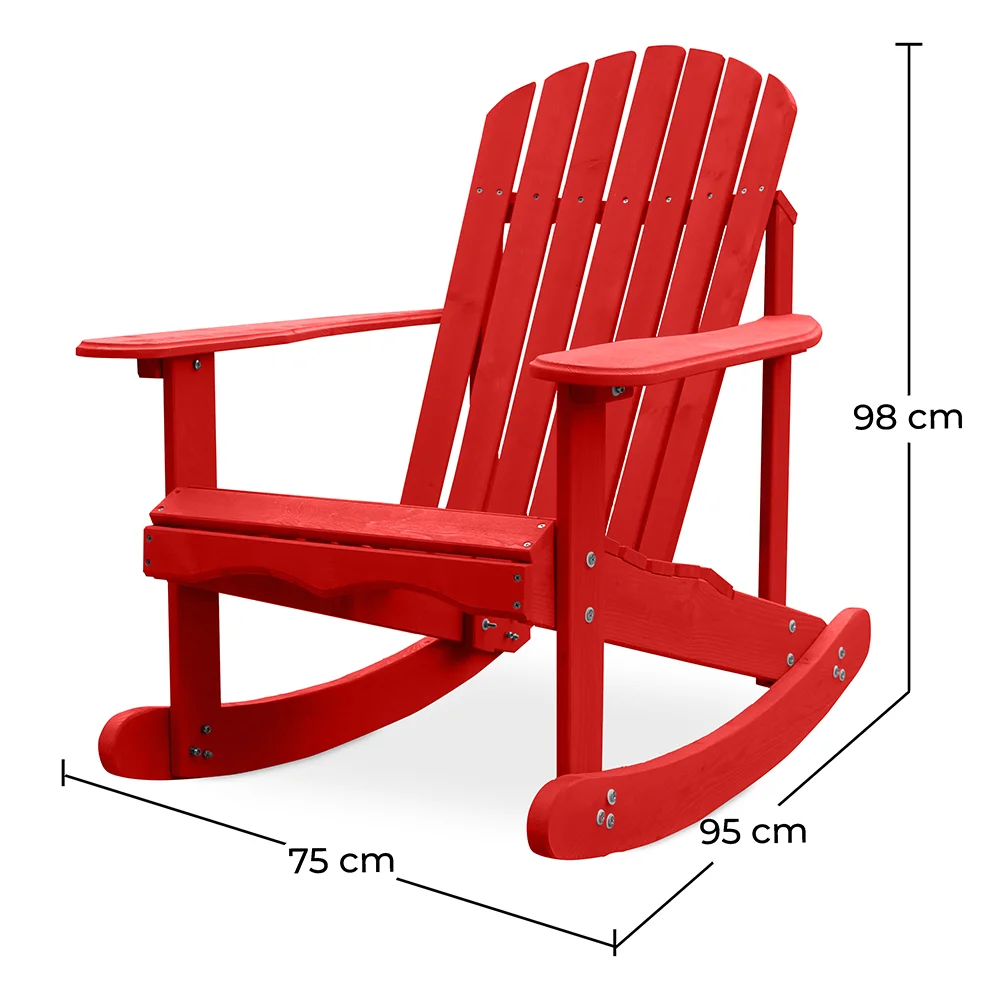 Chaise d'extérieur avec accoudoirs - Chaise de jardin - Adirondack - Rocking Chair en bois - Adirondack image 10