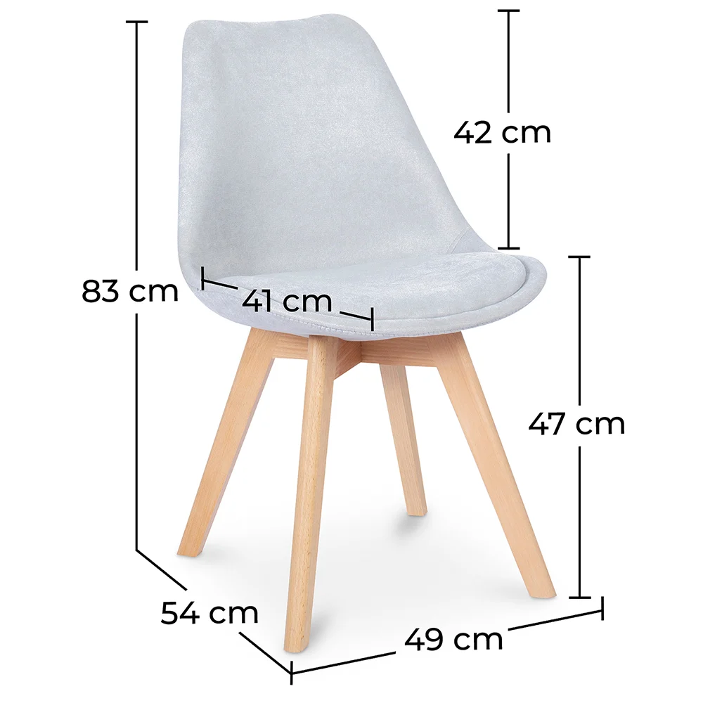 Chaise de salle à manger tapissée de tissu - Style scandinave - Denisse image 10
