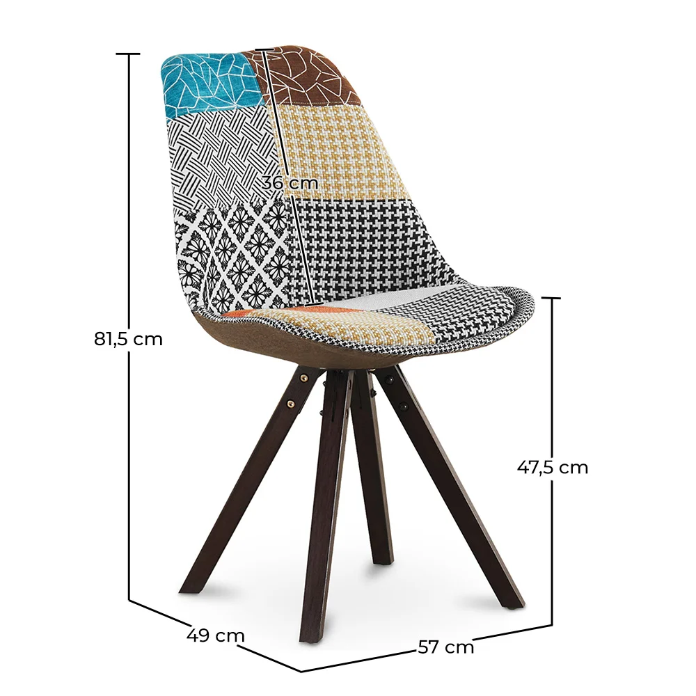 Chaise de Salle à Manger - Revêtement Patchwork - Patty image 10